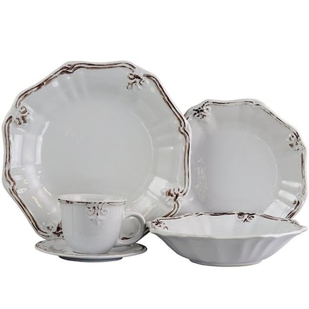 Fastfood Fleur De Lys 20-Piece Dinnerware Set in White FA382768